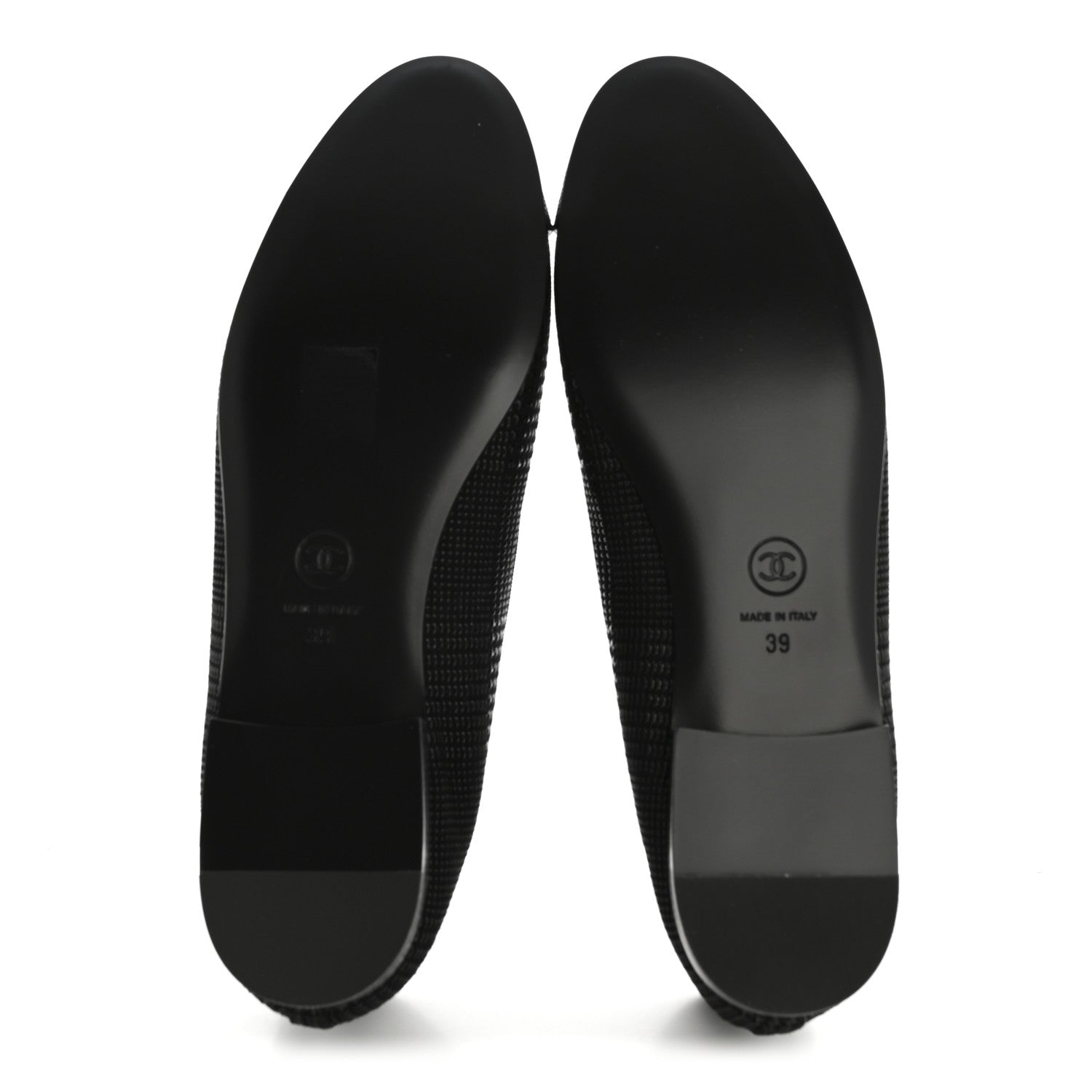 Chanel Suede Kidskin Cap Toe CC Ballerina Flats 39 Black 6 of 10