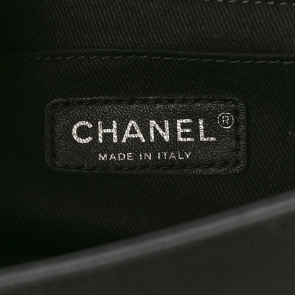 Chanel Washed Caviar Quilted Small Square Turn Around Ligne Flap Dark Grey 6 of 14