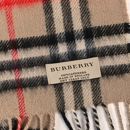Burberry Cashmere House Check Fringe Scarf Camel 3 of 3