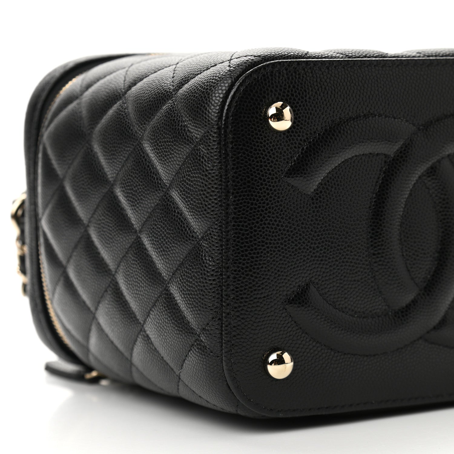 Chanel Caviar Quilted Small Top Handle Vanity Case With Chain Black 8 of 10