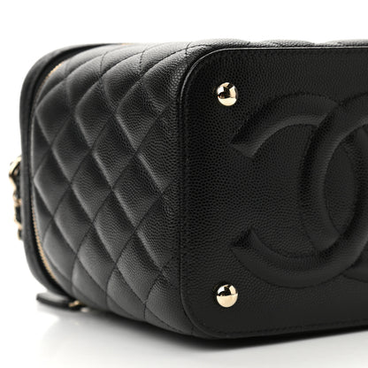 Chanel Caviar Quilted Small Top Handle Vanity Case With Chain Black 8 of 10