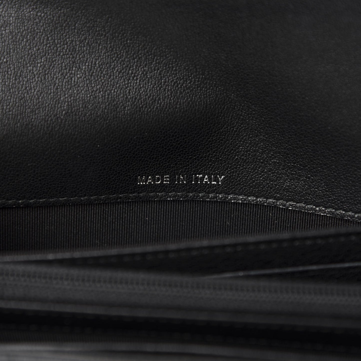 Goatskin Quilted CC Box Flap Wallet Black