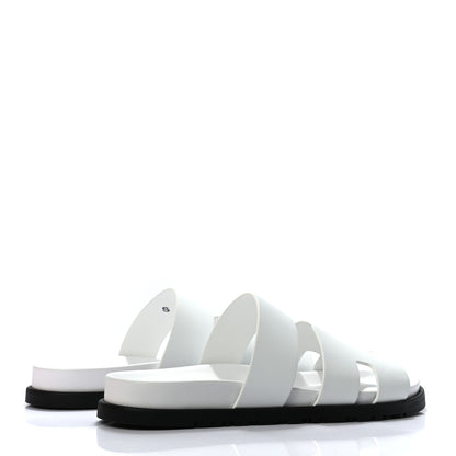 Hermes Calfskin Mens Chypre Sandals 41 White 4 of 8