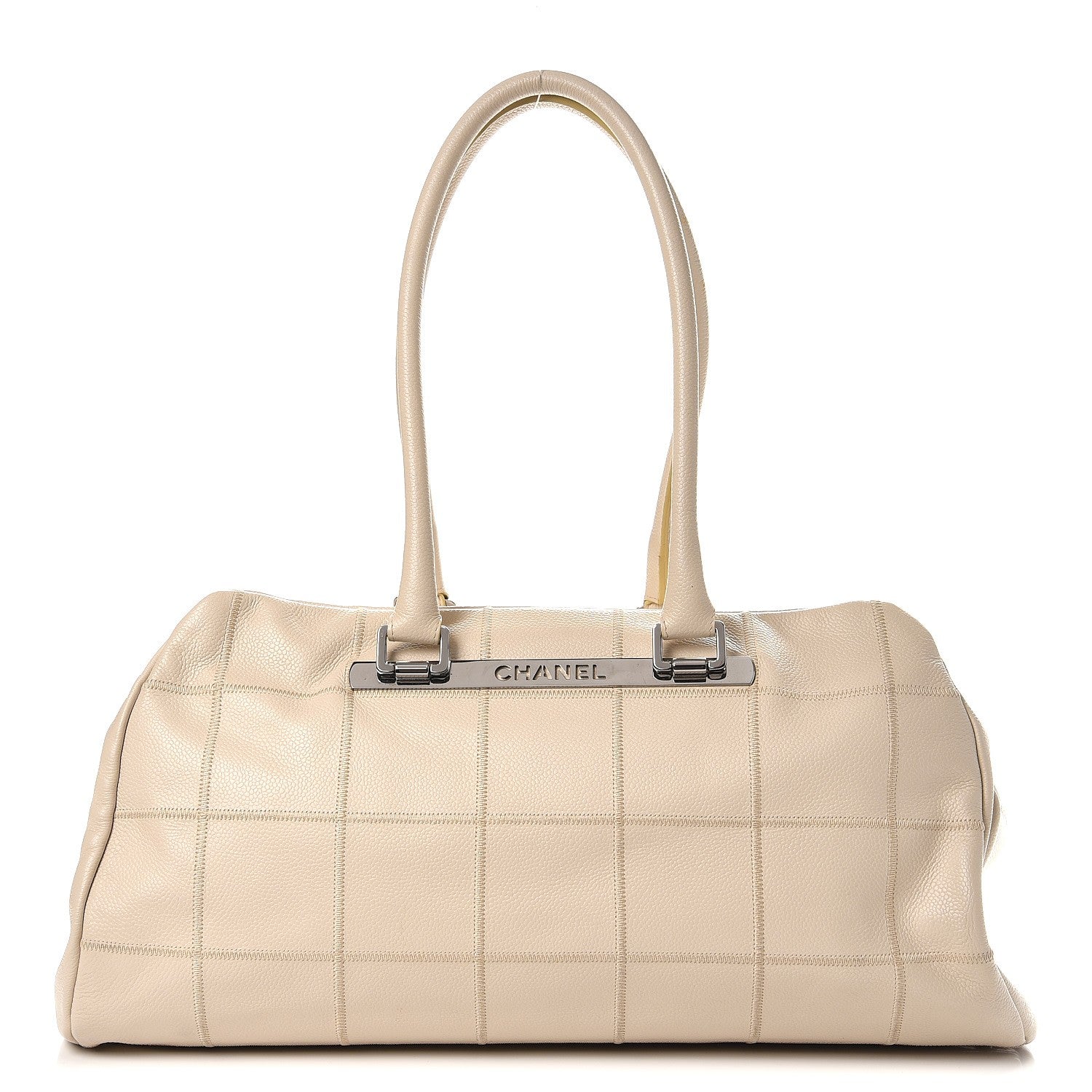 Chanel Caviar Square Stitched Large Tote Beige 1 of 26