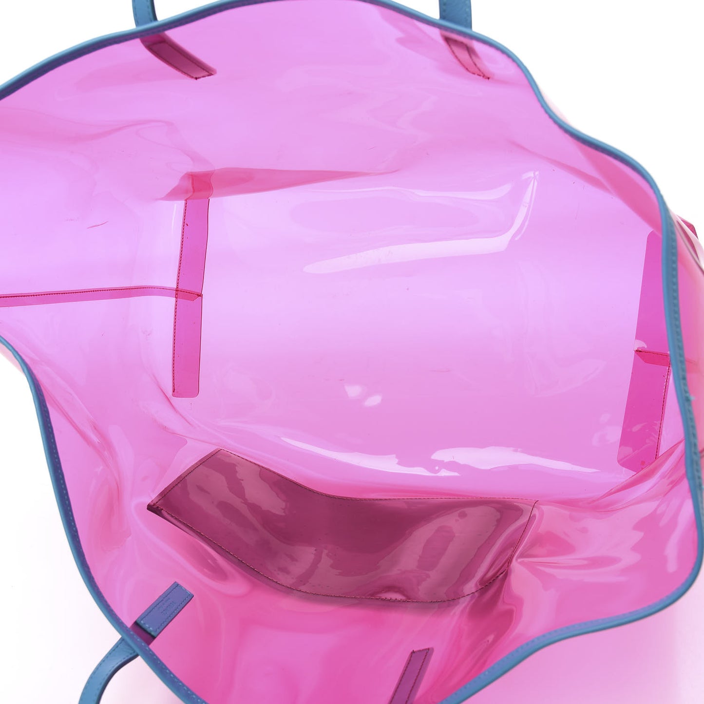 Vinyl Calfskin 90s Logo Tote Pink Blue