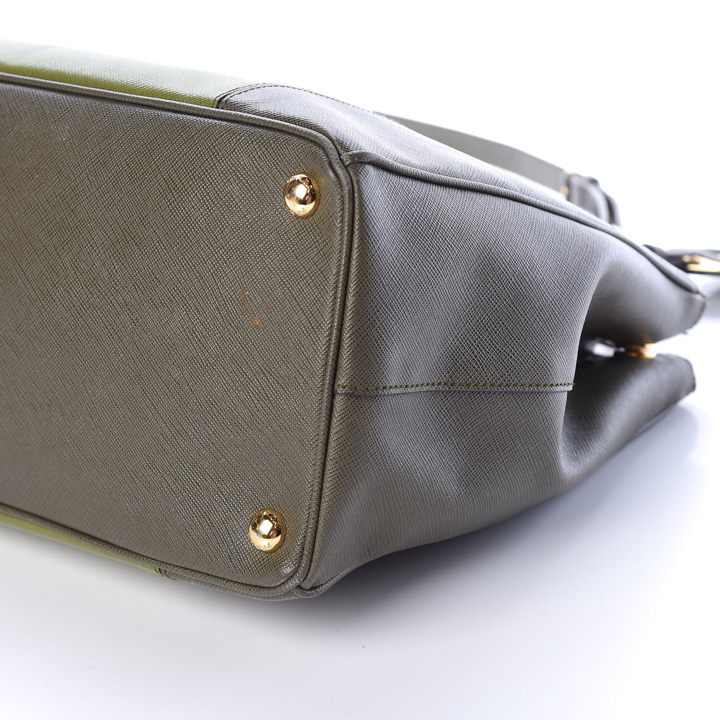 Saffiano Lux Colorblock Medium Galleria Double Zip Tote Edera Militare