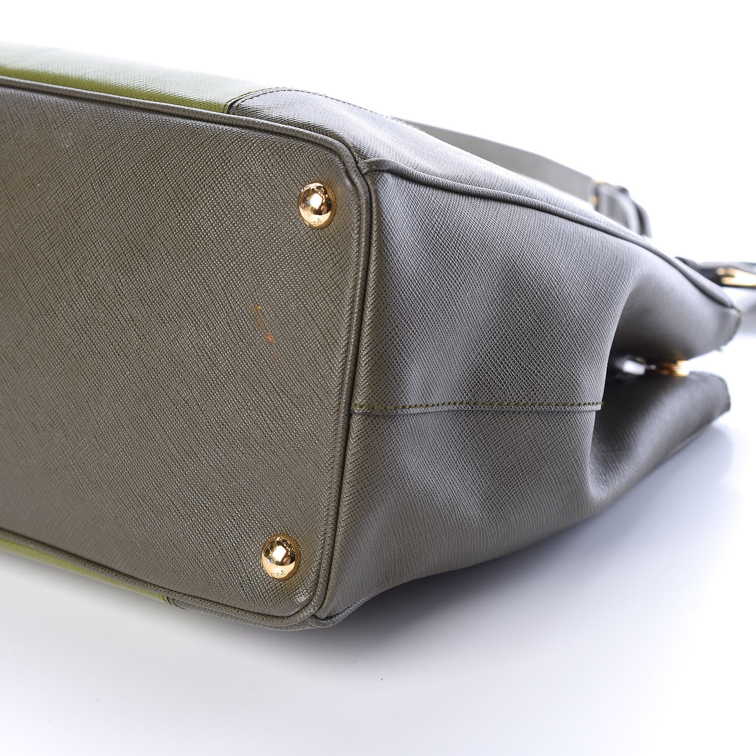 Prada Saffiano Lux Colorblock Medium Galleria Double Zip Tote Edera Militare 9 of 10