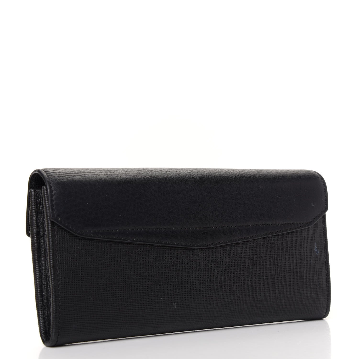 Fendi Vitello Elite Flamingo 2Jours Continental Wallet Black 3 of 6