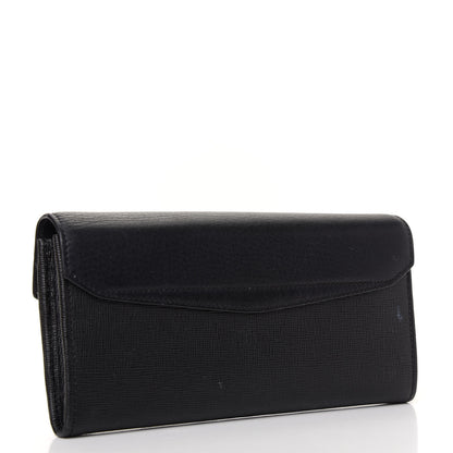 Fendi Vitello Elite Flamingo 2Jours Continental Wallet Black 3 of 6