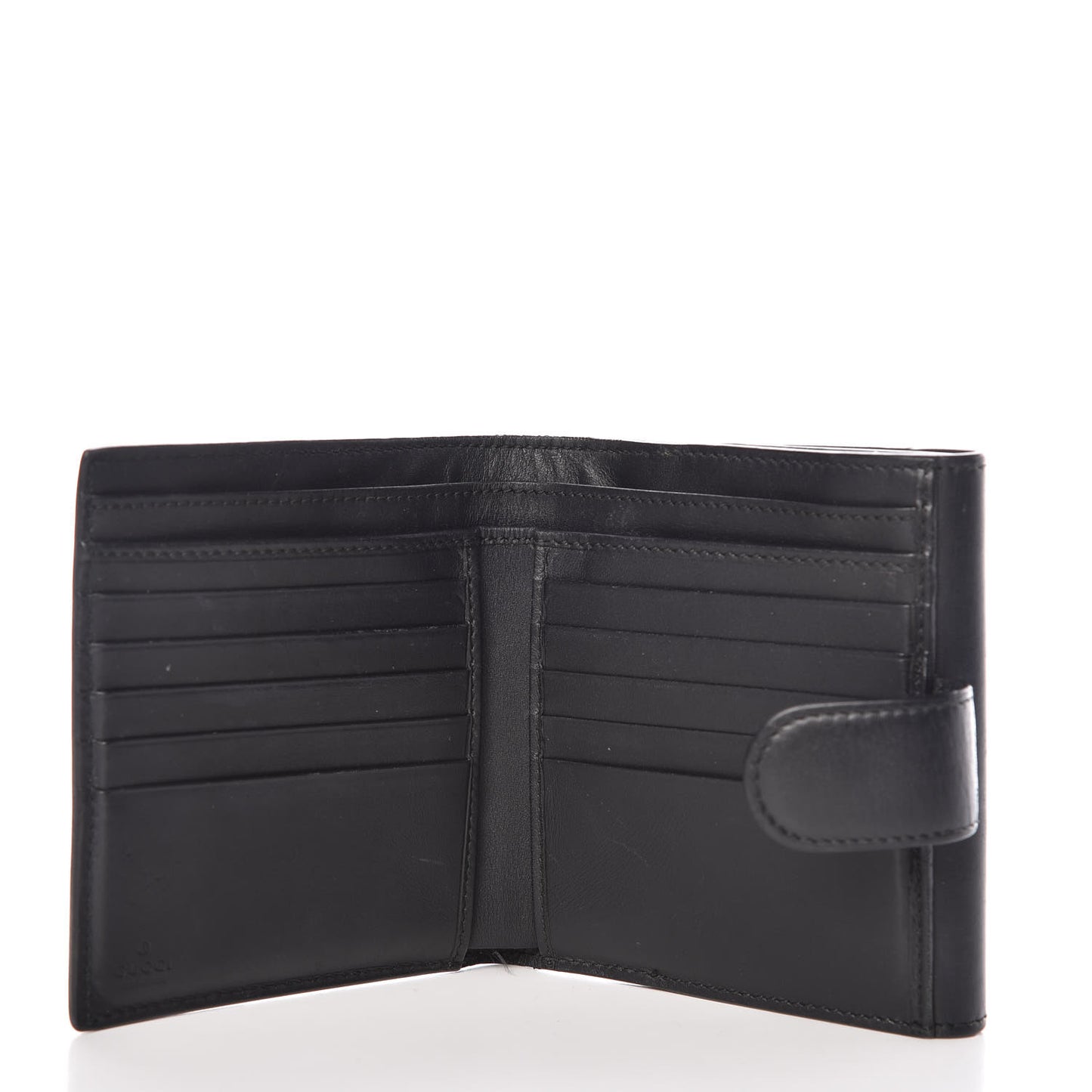 GG Supreme Monogram Pearl Studded French Wallet Black