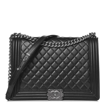 Chanel Lambskin Quilted Large Boy Flap Black 1 of 9
