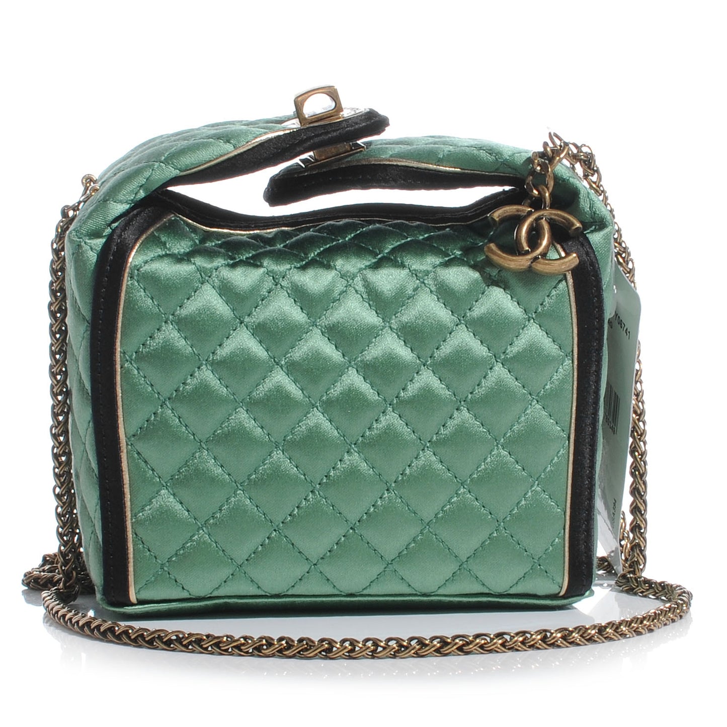 Satin Paris Shanghai Take Away Evening Bag Green