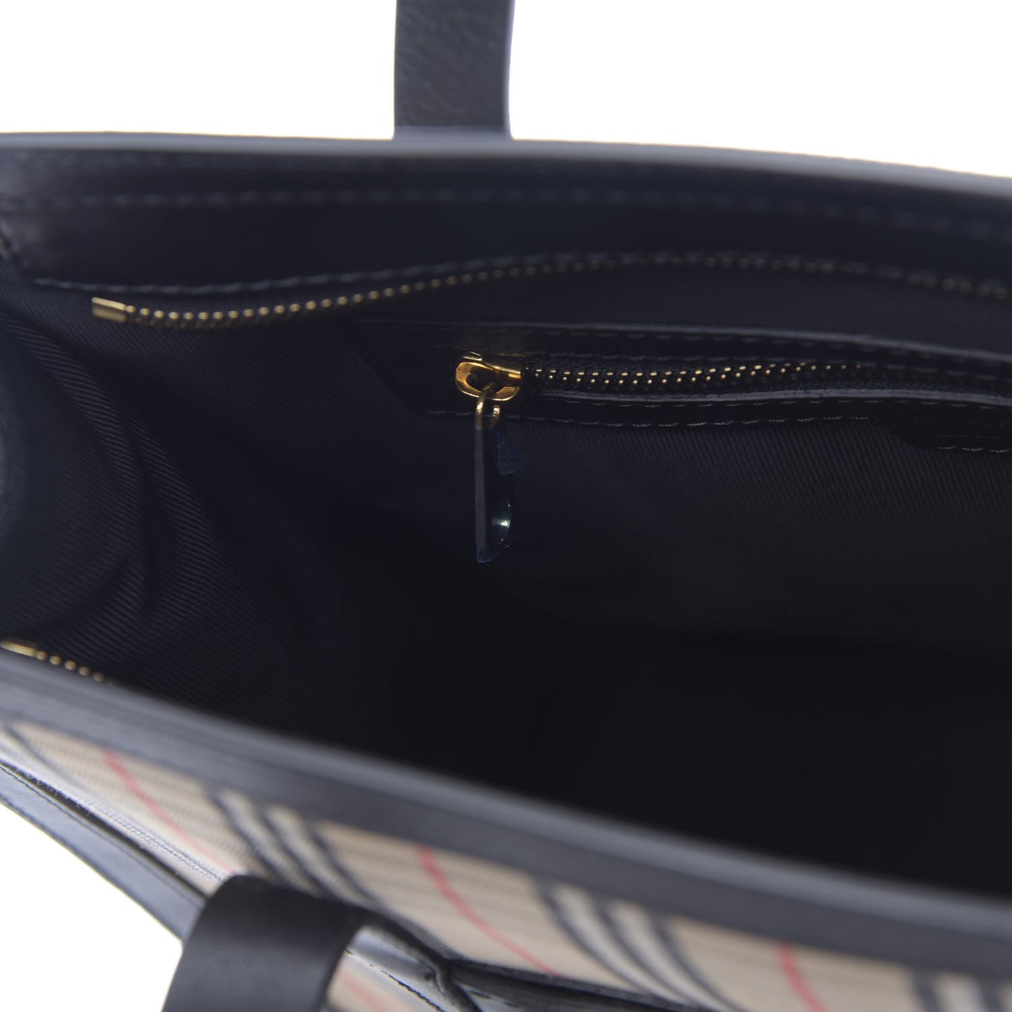Calfskin 1983 Knight Check Link Medium Zip Tote Black