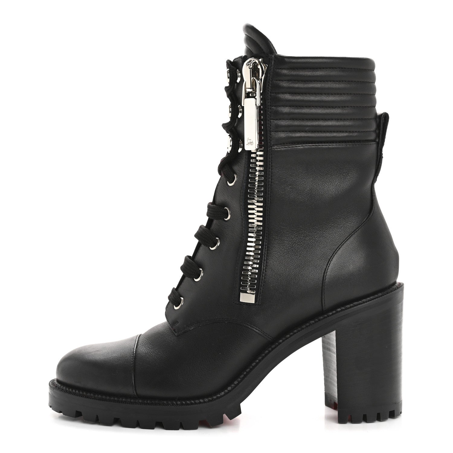 Christian Louboutin En Hiver Mixed Dual-Zip Booties 39 Black 1 of 13