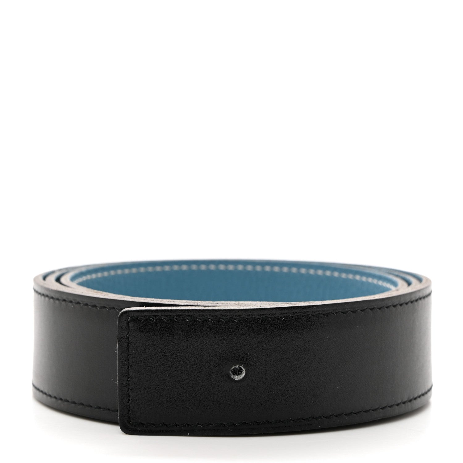 Hermes Box Togo 32mm Belt Strap 90 Black Blue Jean 2 of 8
