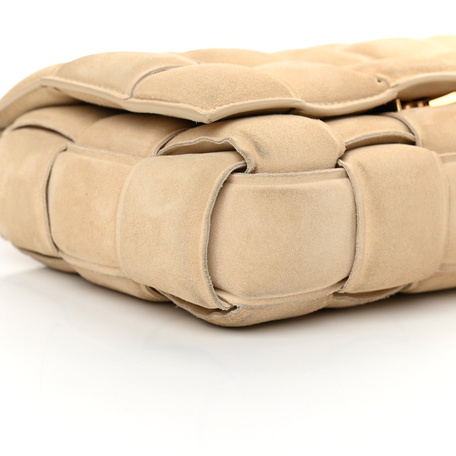 Bottega Veneta Suede Calfskin Maxi Intrecciato Padded Cassette Crossbody Bag Sand 9 of 12