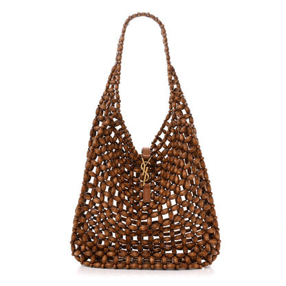 Saint Laurent Wood Bead Large Le 5 A 7 Soft Hobo Light Wood 1 of 9