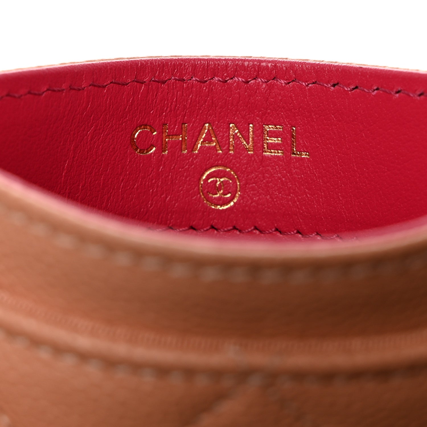 Chanel Caviar Metal Perforated Quilted CC Card Holder Beige 6 of 9