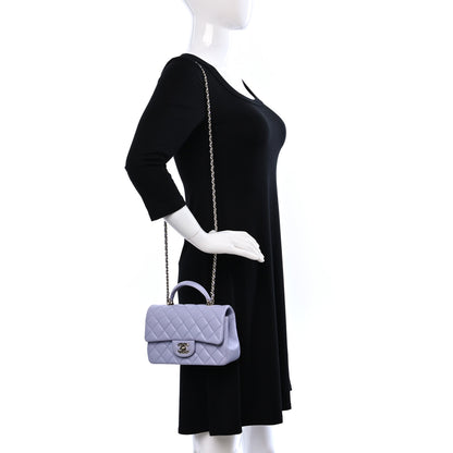 Chanel Lambskin Quilted Mini Top Handle Rectangular Flap Light Purple 2 of 10