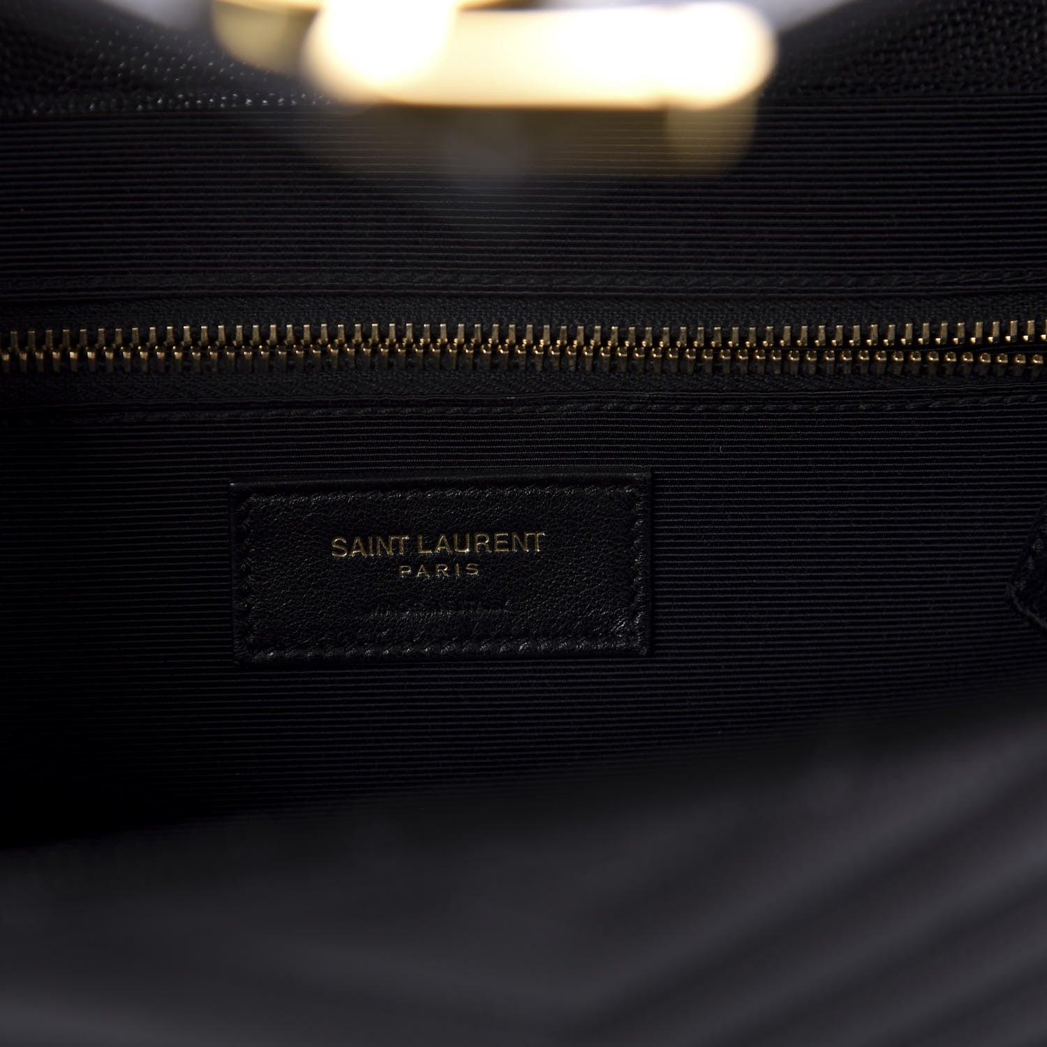 Saint Laurent Grain De Poudre Matelasse Chevron Large Monogram Satchel Black 8 of 11