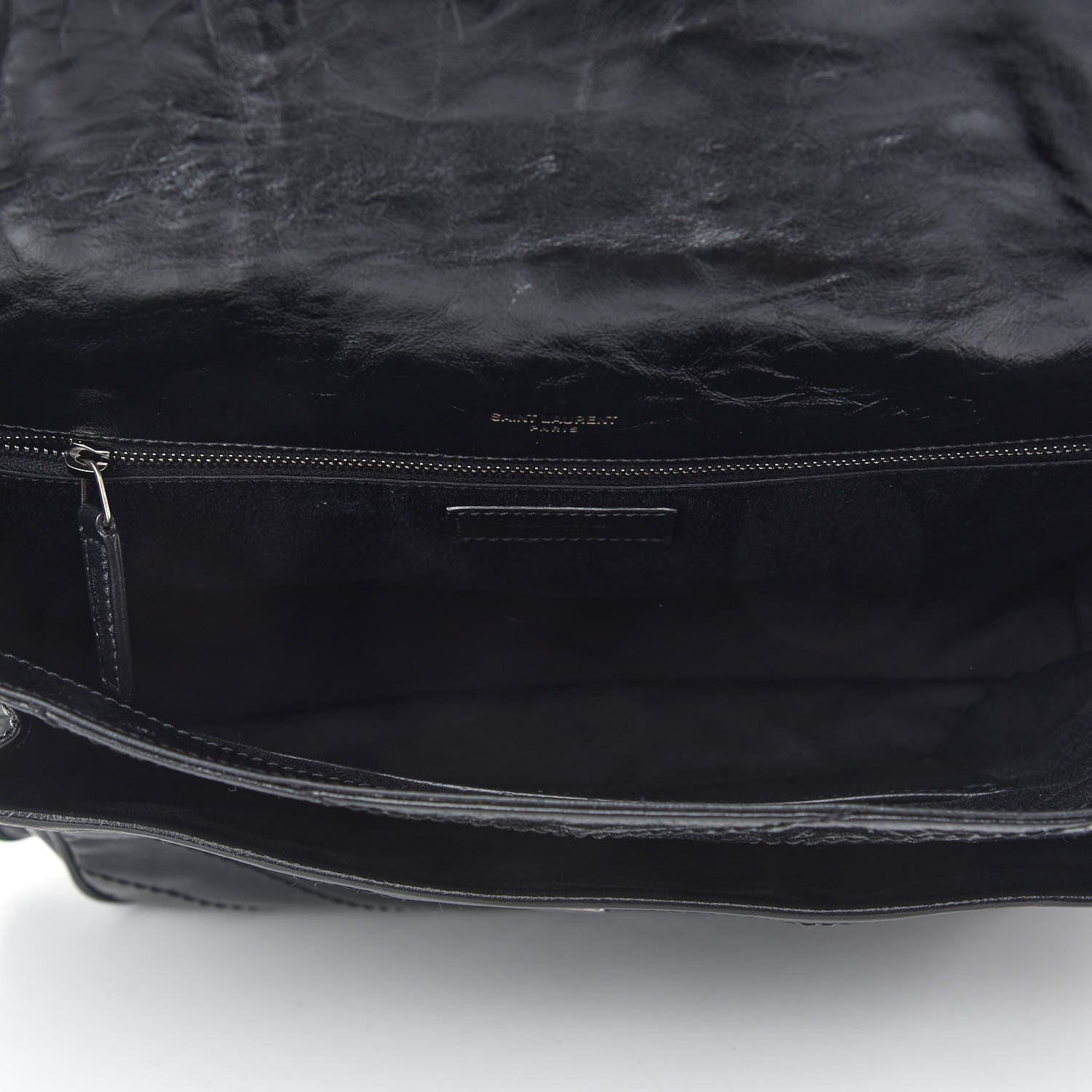 Saint Laurent Crinkled Calfskin Matelasse Monogram Large Niki Chain Satchel Black 11 of 12