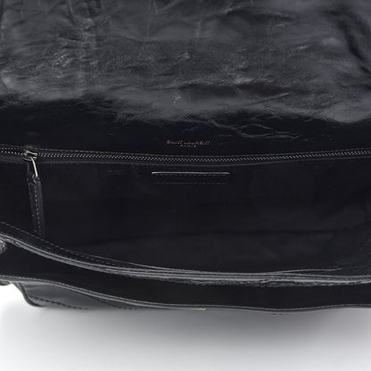Saint Laurent Crinkled Calfskin Matelasse Monogram Large Niki Chain Satchel Black 11 of 12