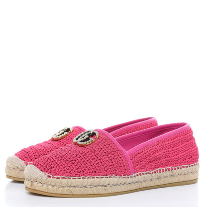 Gucci Cotton Crochet Pearly GG Marmont Espadrilles 39 Cyclamen Rose 3 of 10