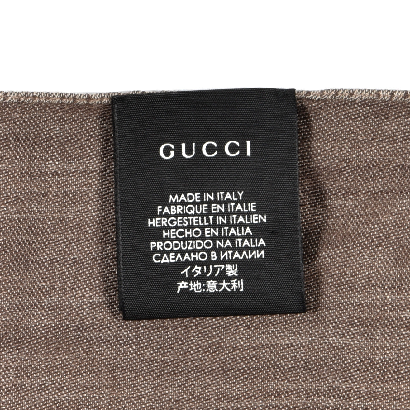 Gucci Wool Silk GG Monogram GGNat Scarf Rope Dark Brown 10 of 10