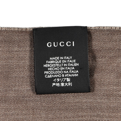 Gucci Wool Silk GG Monogram GGNat Scarf Rope Dark Brown 10 of 10