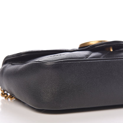 Gucci Calfskin Matelasse Super Mini GG Marmont Shoulder Bag Black 9 of 12