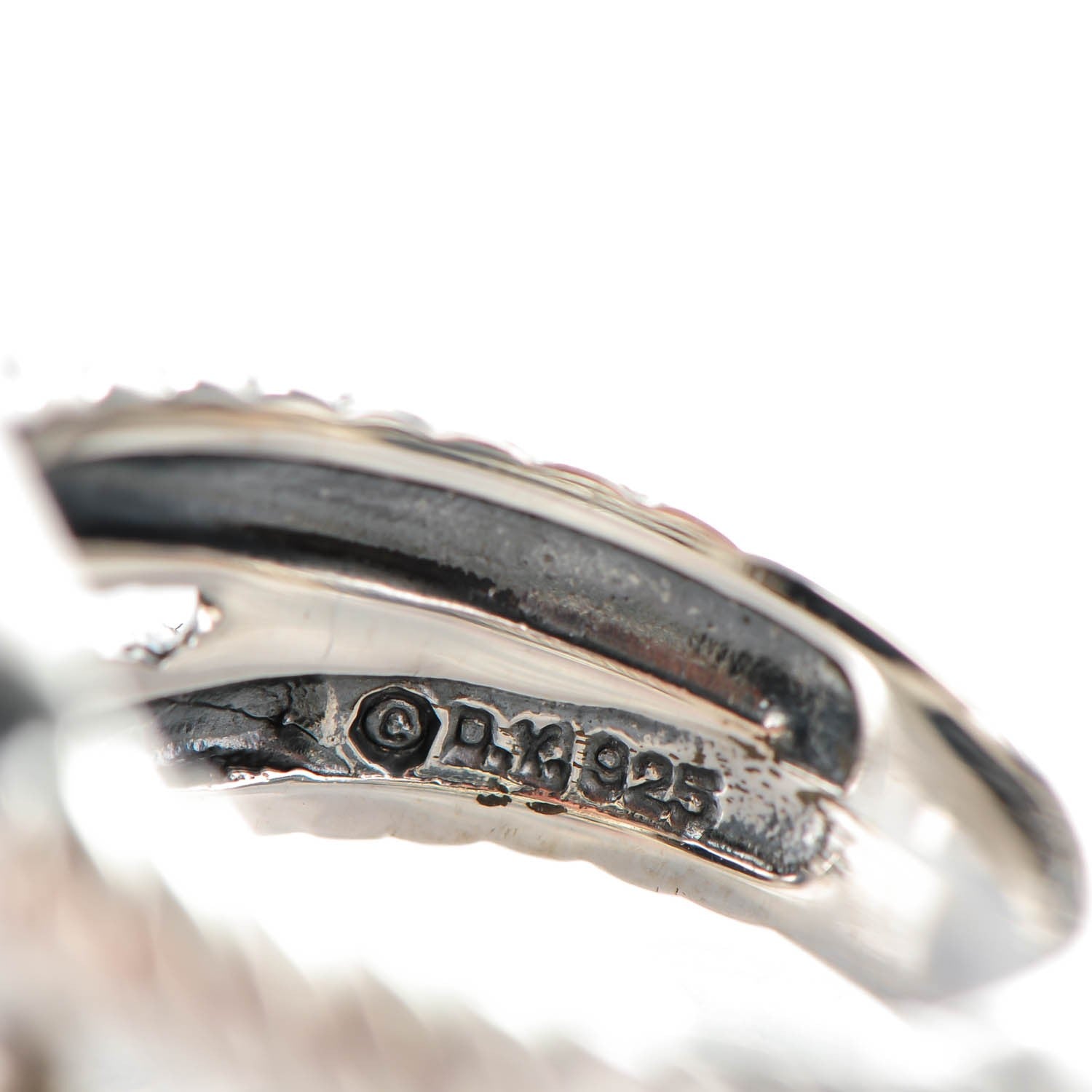 David Yurman Sterling Silver Diamond Black Onyx 11mm Albion Ring 54 7 4 of 5