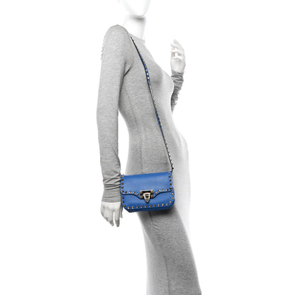 Valentino Garavani Vitello Mini Rockstud Flap Saddle Crossbody Bag Parrot 2 of 10