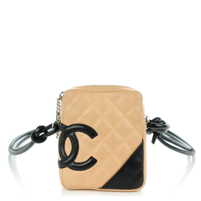 Chanel Calfskin Quilted Small Cambon Messenger Beige Black 1 of 9