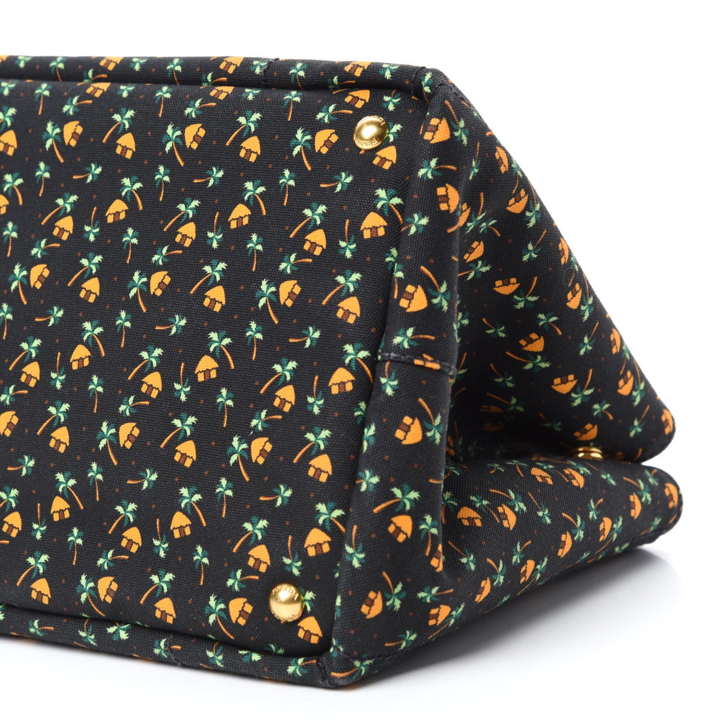 Canapa Palm Tree Print Logo Tote Black