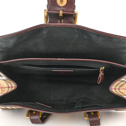 Burberry Haymarket Check Buckle Satchel 4 of 10