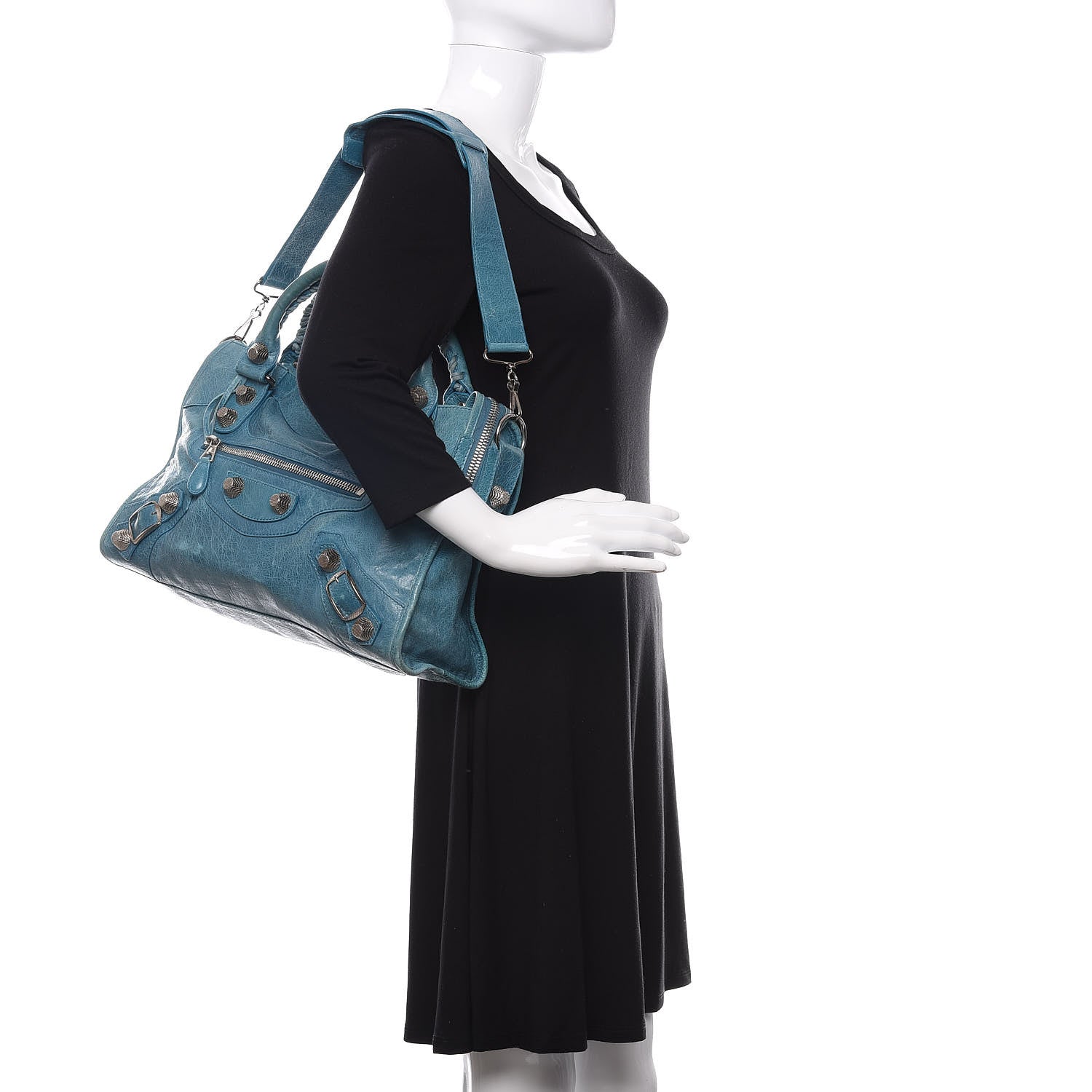 Balenciaga Agneau Giant 21 Silver Hardware City Cyclade 2 of 10