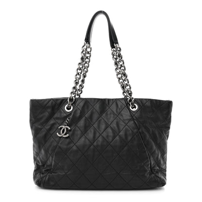 Chanel Calfskin Quilted Large Coco Pleats Tote Black 1 of 12