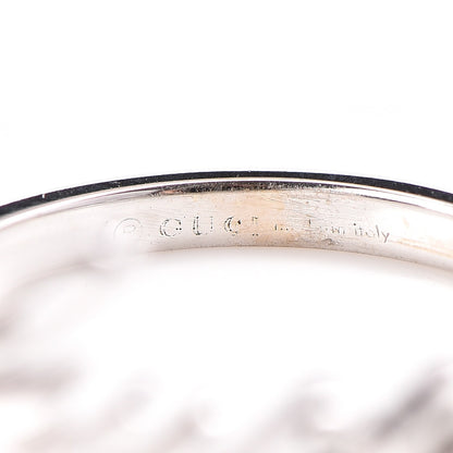 Gucci 18k White Gold Diamond Icon Thin Band Ring 51 5.75 5 of 5