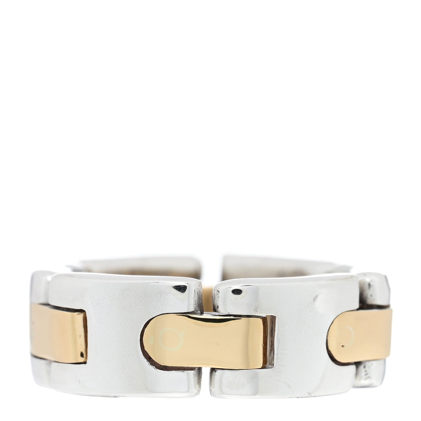 Sterling Silver 18K Yellow Gold Link Ring 53 6.5