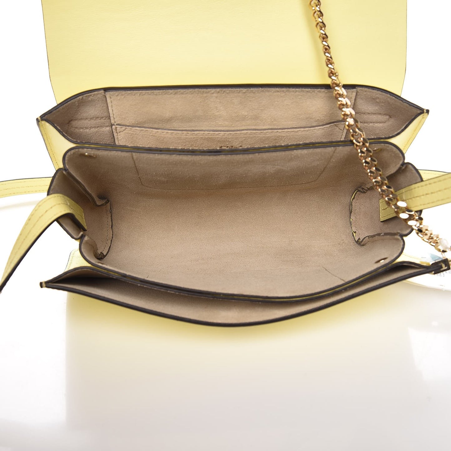 Suede Calfskin Small Faye Shoulder Bag Lemonade