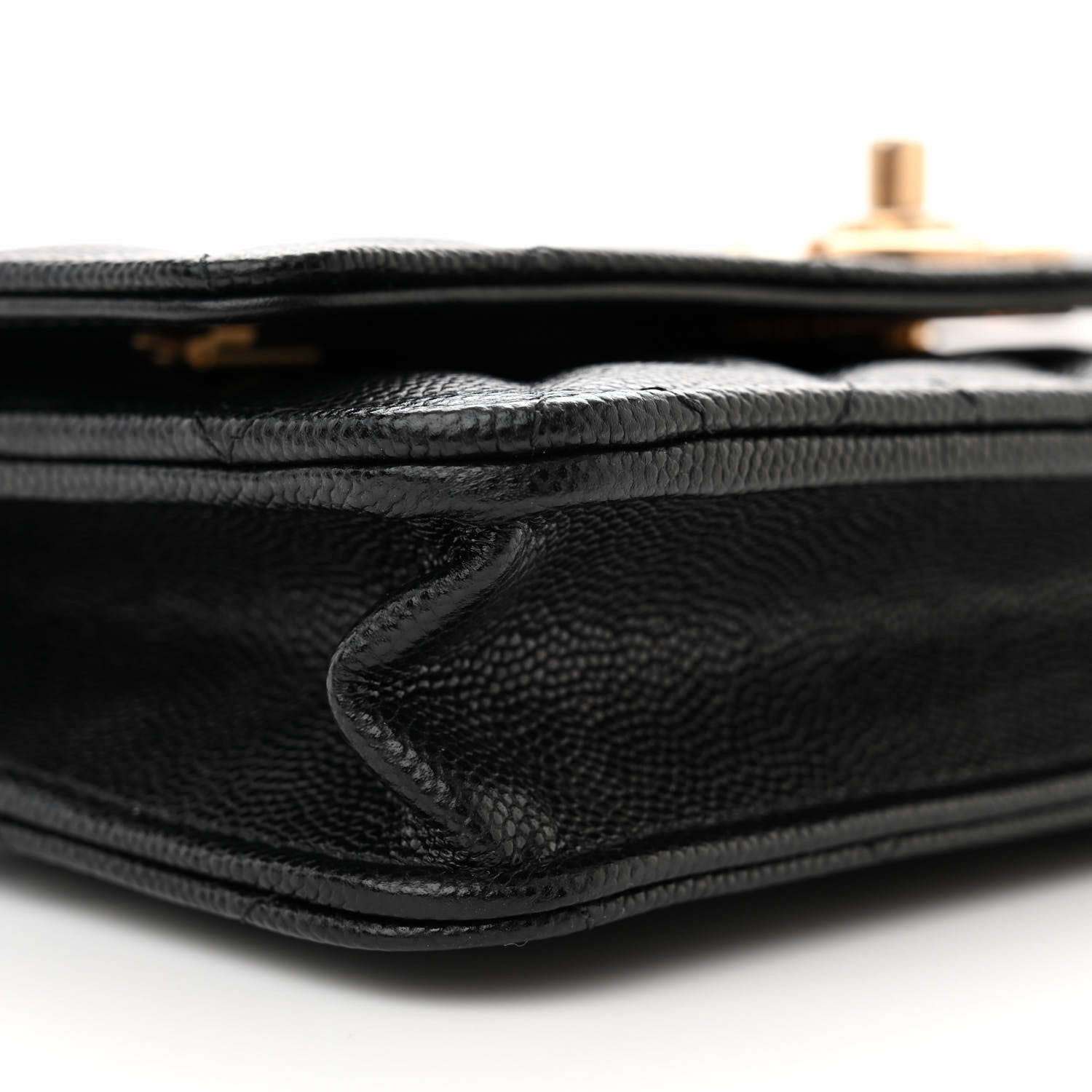 Chanel Caviar Quilted Camellia Wallet On Chain WOC Black 10 of 12