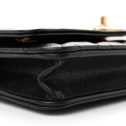 Chanel Caviar Quilted Camellia Wallet On Chain WOC Black 10 of 12