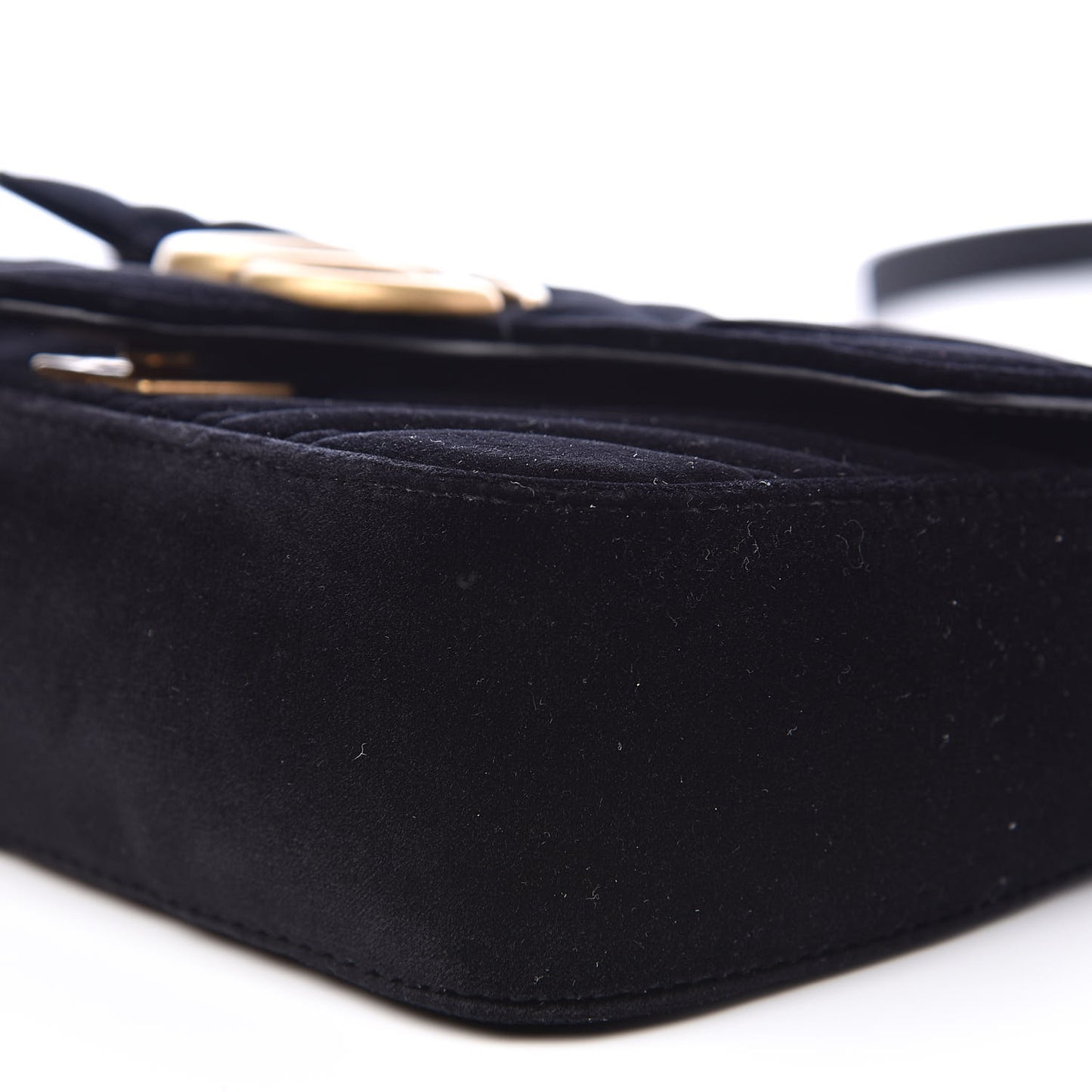 Velvet Matelasse Mini GG Marmont Shoulder Bag Black