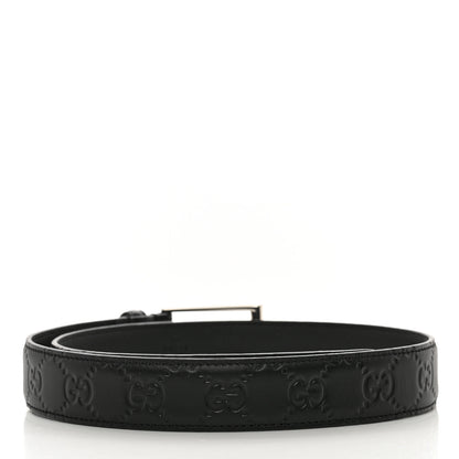 Gucci Guccissima Signature 30mm Belt 75 30 Black 2 of 5