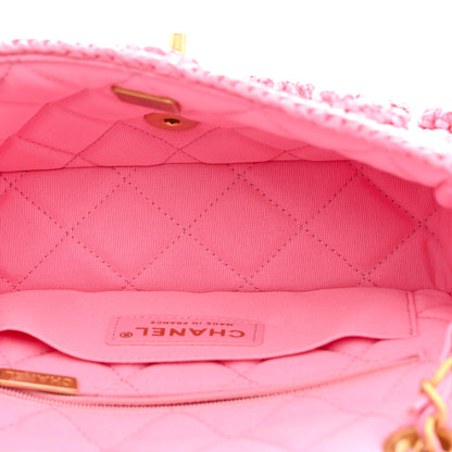 Chanel Raffia Small Dolce Raffia Flap Bag Pink 5 of 11