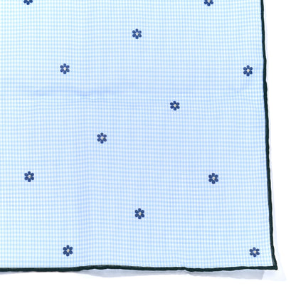 Gucci Cotton Popeline Flower Pocket Square Blue 2 of 4