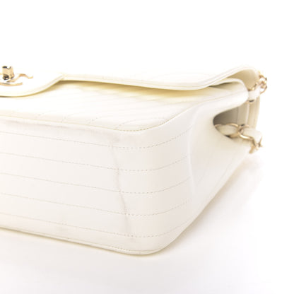 Chanel Lambskin Chevron Quilted Jumbo Double Flap White 11 of 13