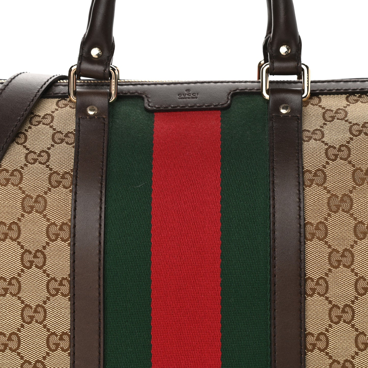 Monogram Vintage Web Medium Boston Dark Brown