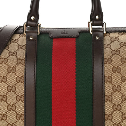 Gucci Monogram Vintage Web Medium Boston Dark Brown 8 of 10
