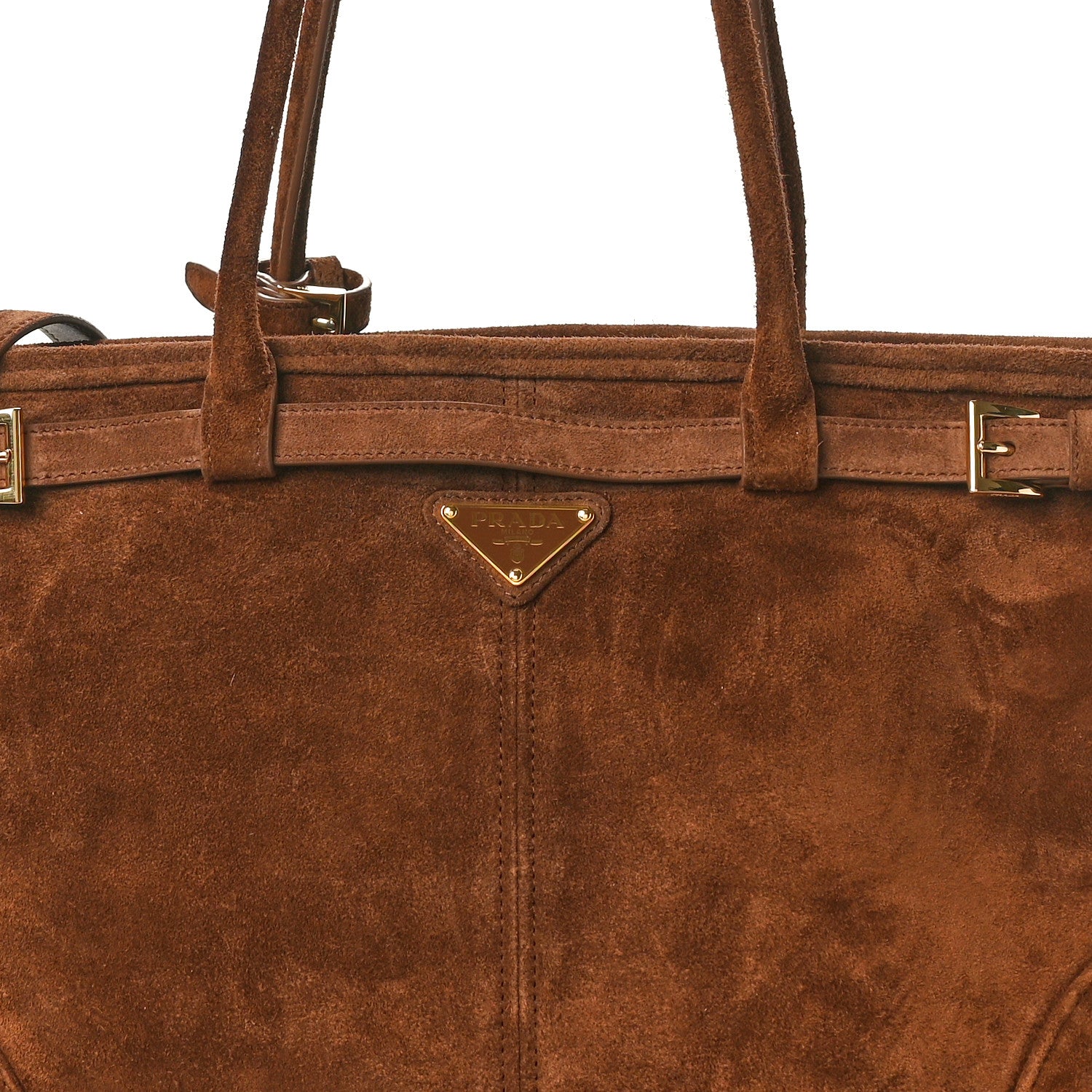 Prada Suede Large Bonnie Shoulder Bag Cocoa Brown 7 of 9
